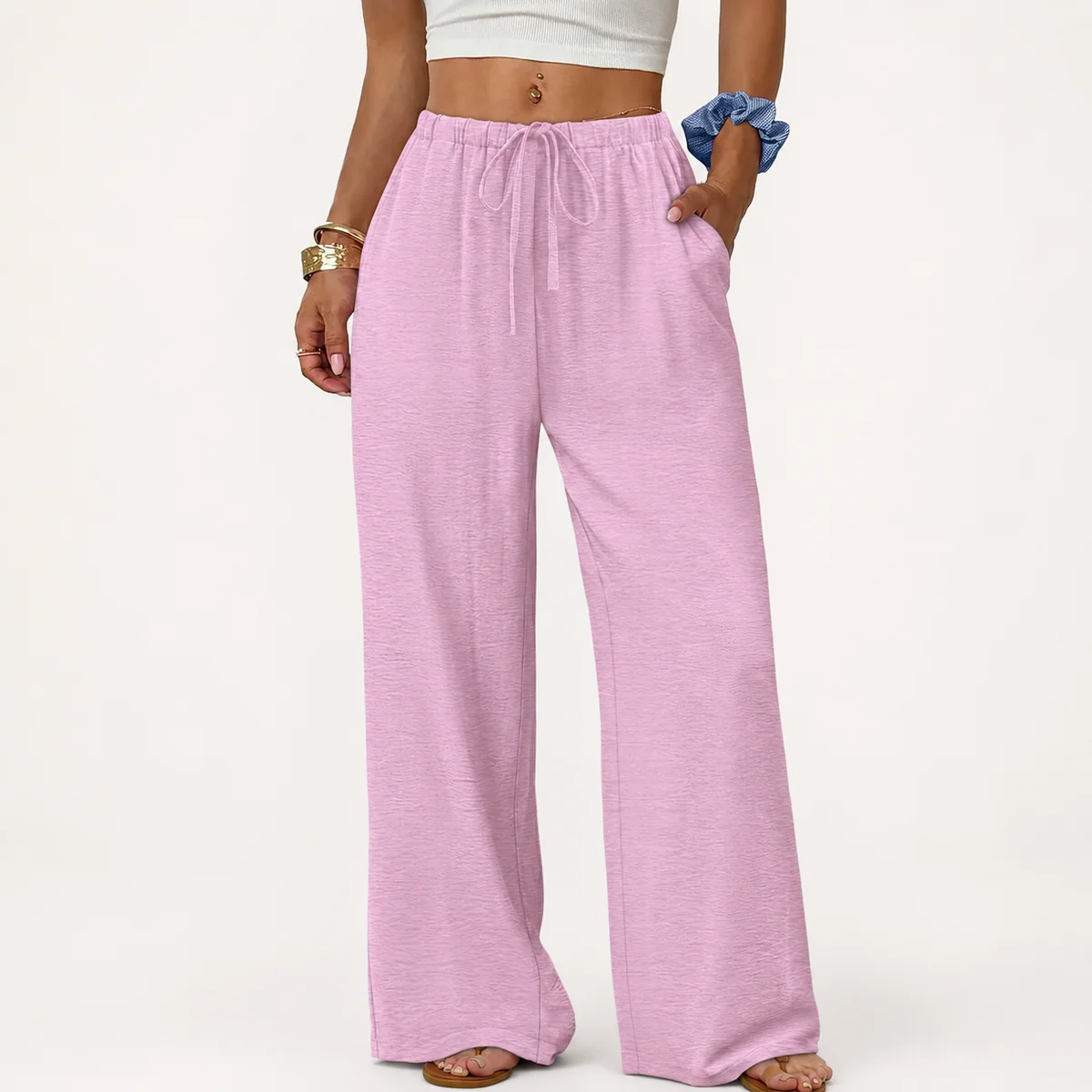Pantalones palazzo para mujer | Cintura elástica