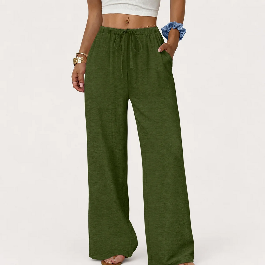 Pantalones palazzo para mujer | Cintura elástica