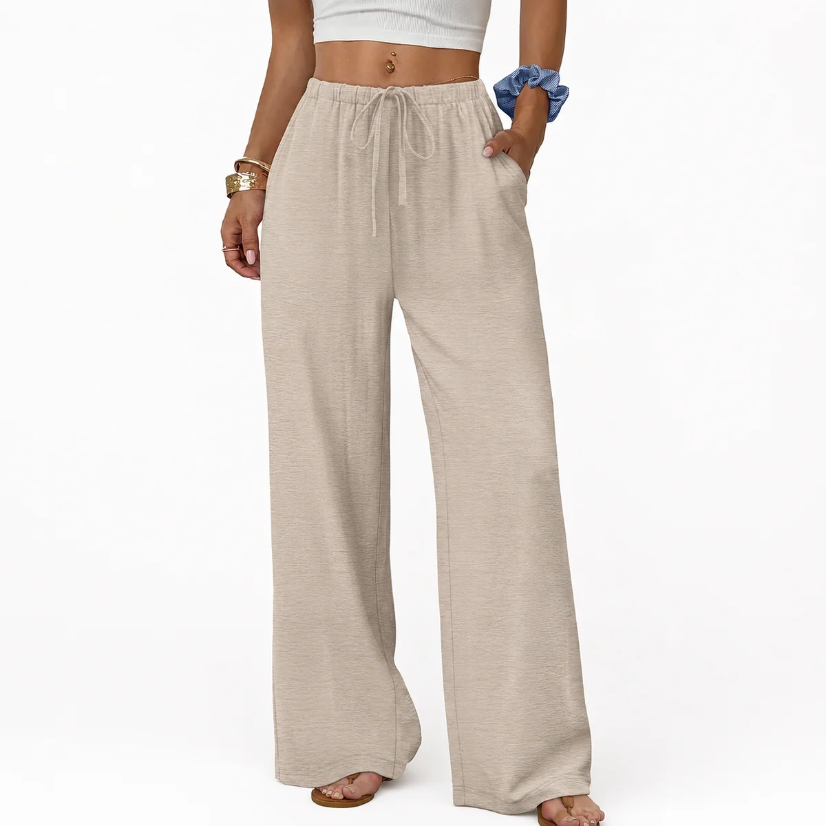 Pantalones palazzo para mujer | Cintura elástica
