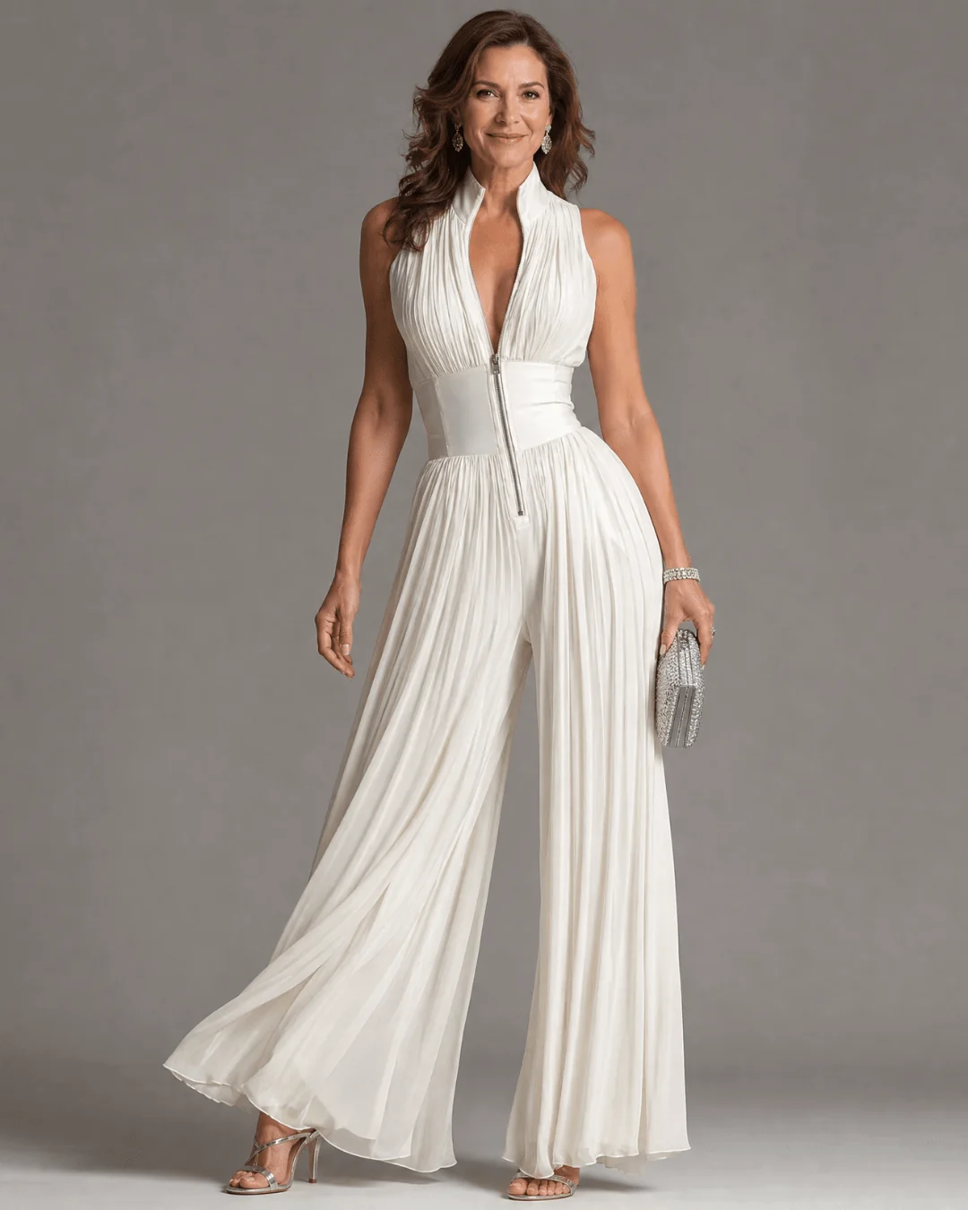 Zakira | Enterizo con Escote Halter y Pierna Ancha
