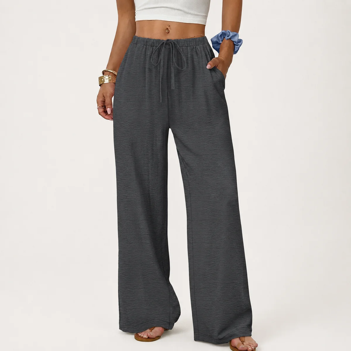 Pantalones palazzo para mujer | Cintura elástica