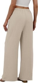 Pantalones palazzo para mujer | Cintura elástica