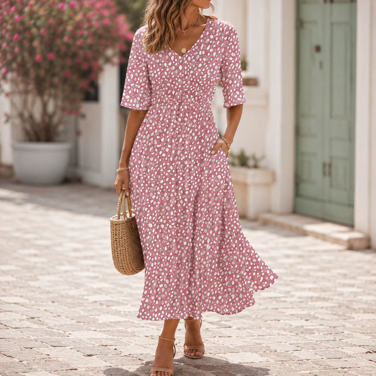 Francesca | Elegante vestido midi con efecto moldeador