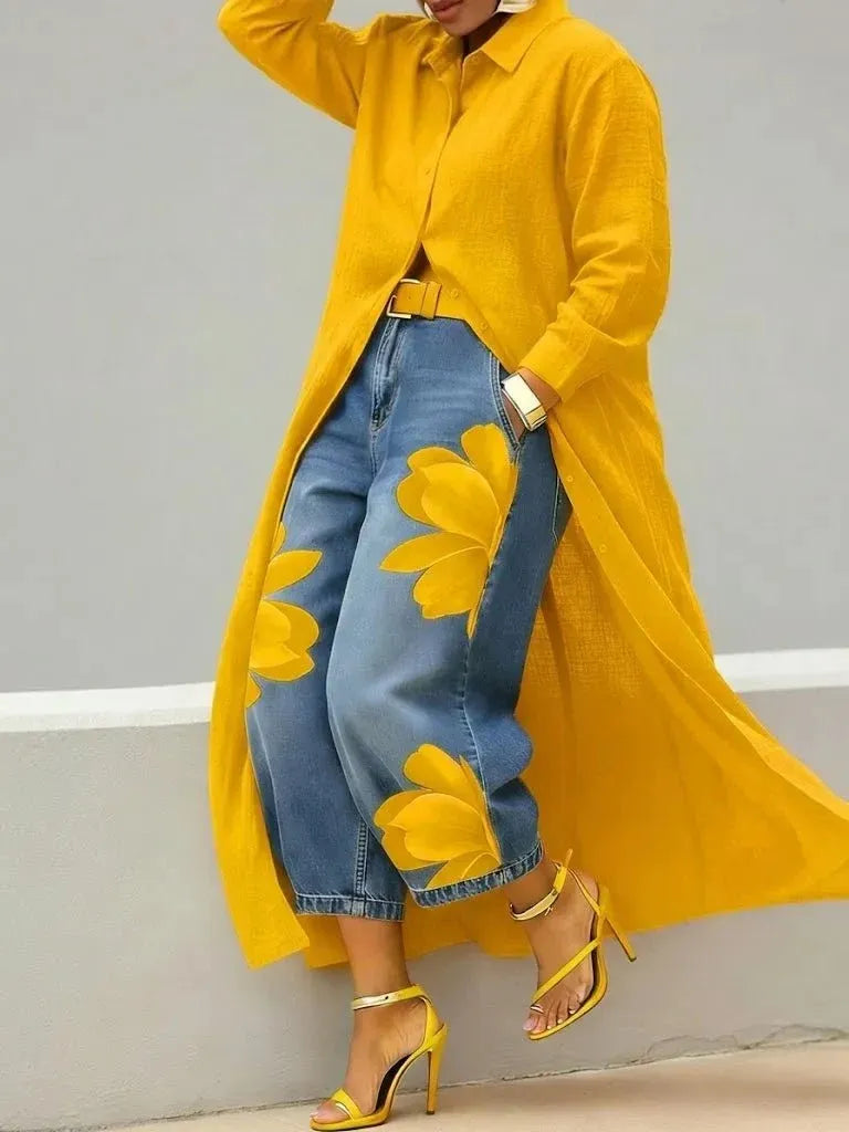 FLORA | Jeans Anchos + Camisa GRATIS