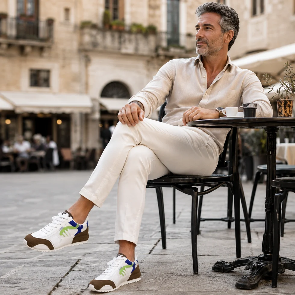 Zapatillas Giuliano | Ante y piel con patchwork multicolor