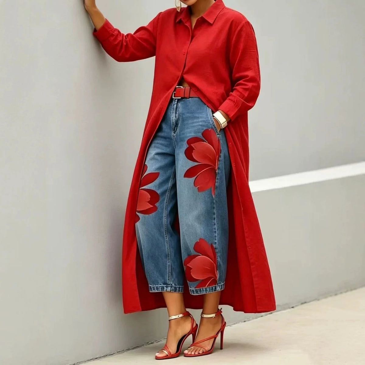 FLORA | Jeans Anchos + Camisa GRATIS