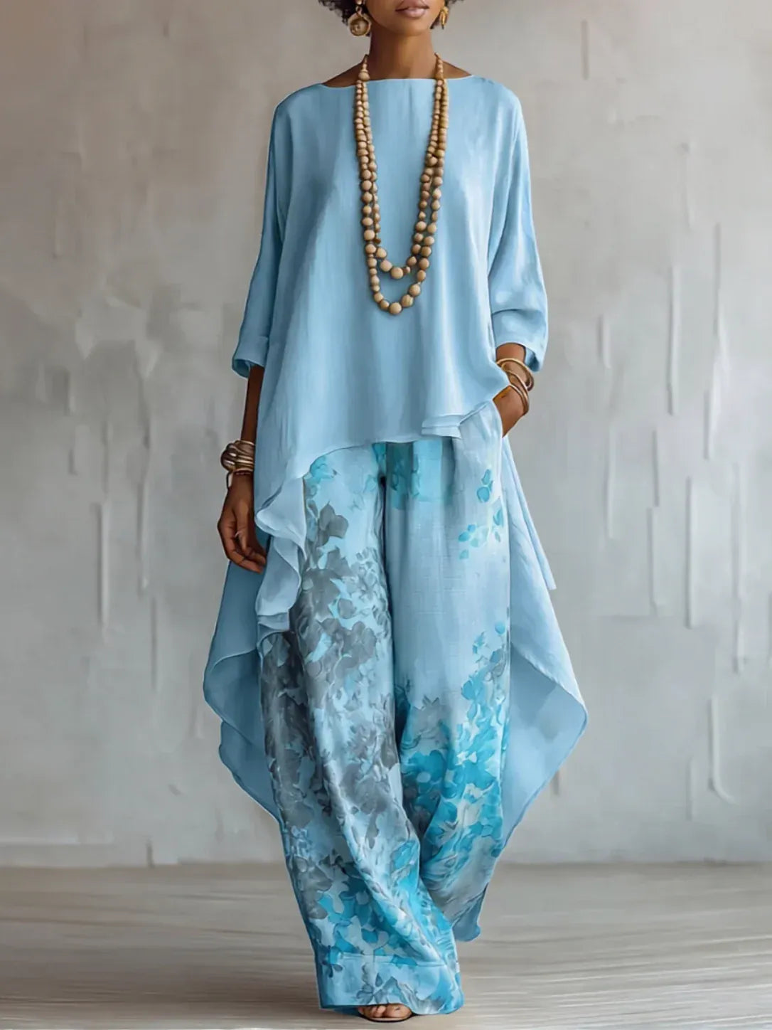 FEDERICA | Conjunto floral asimétrico y fluido