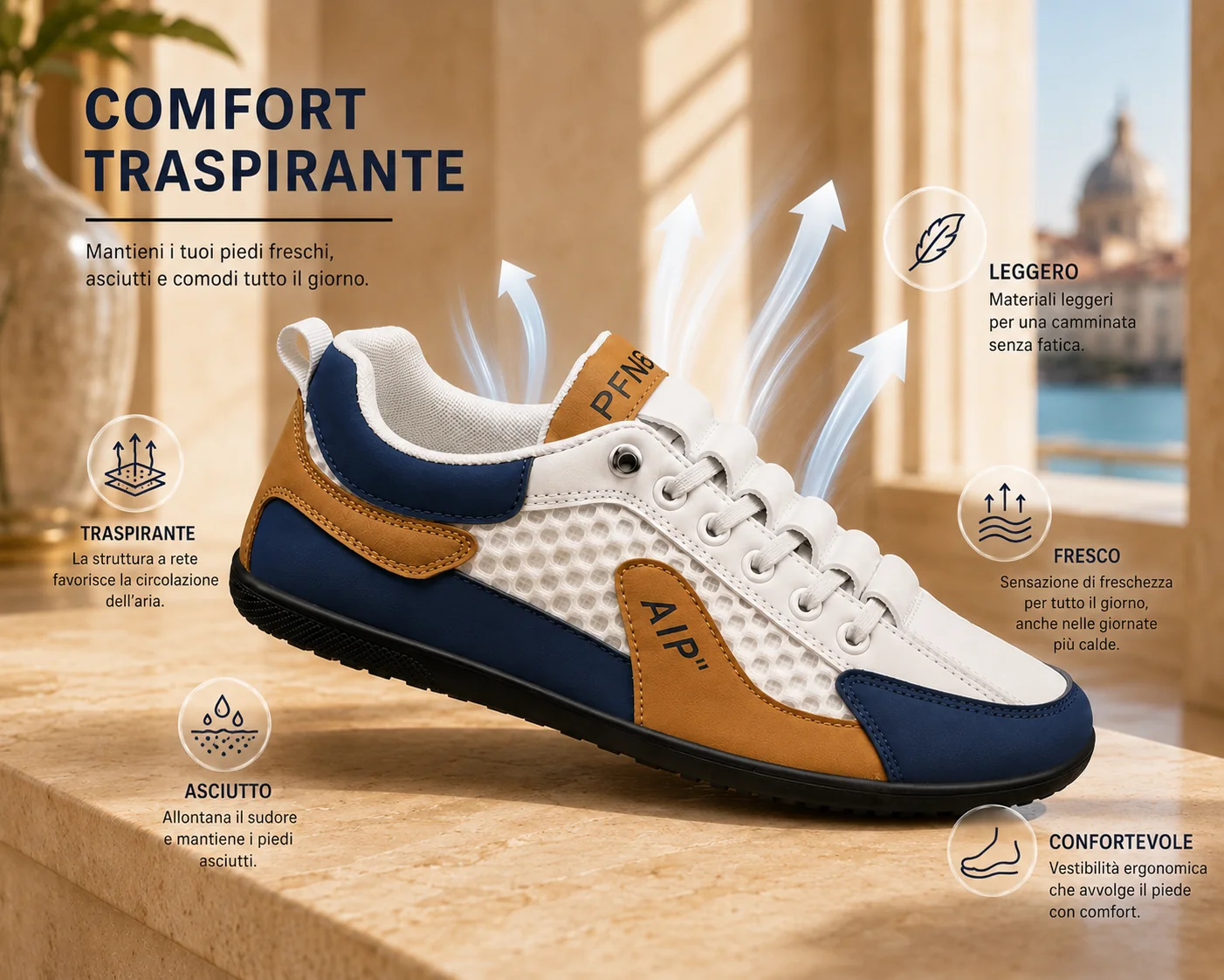 Lorenzo | Zapatillas deportivas para hombre, ligeras, transpirables y antideslizantes