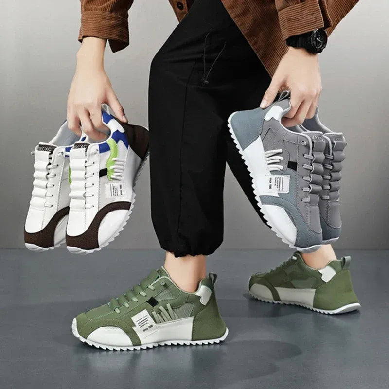 Zapatillas Giuliano | Ante y piel con patchwork multicolor