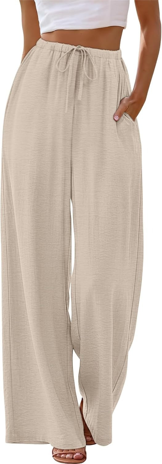 Pantalones palazzo para mujer | Cintura elástica